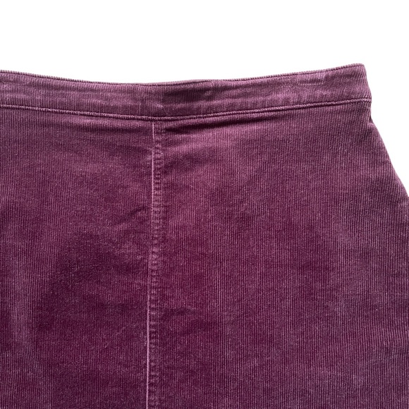 Maroon Corduroy High Waist Mini Skirt Size 8 Medium - Picture 2 of 4